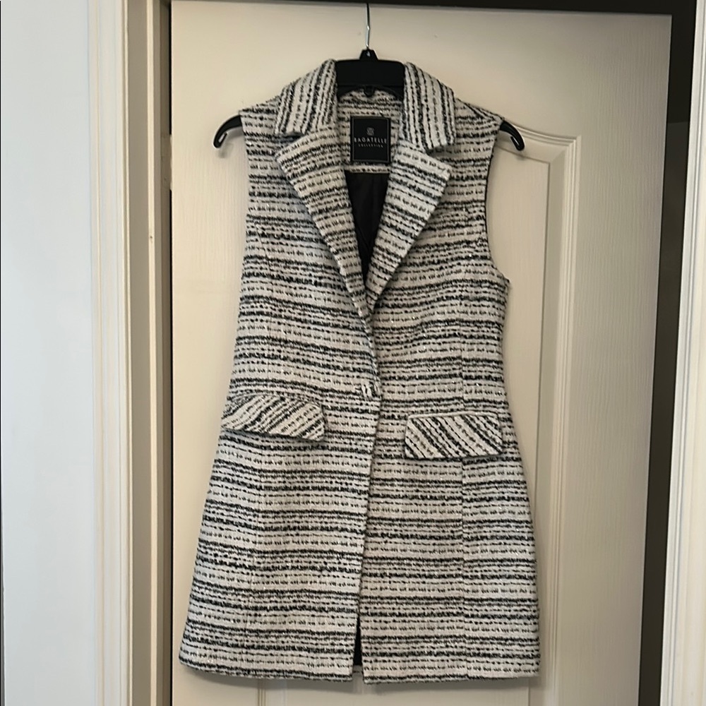 Bagatelle Black and White Textured Vest Dress